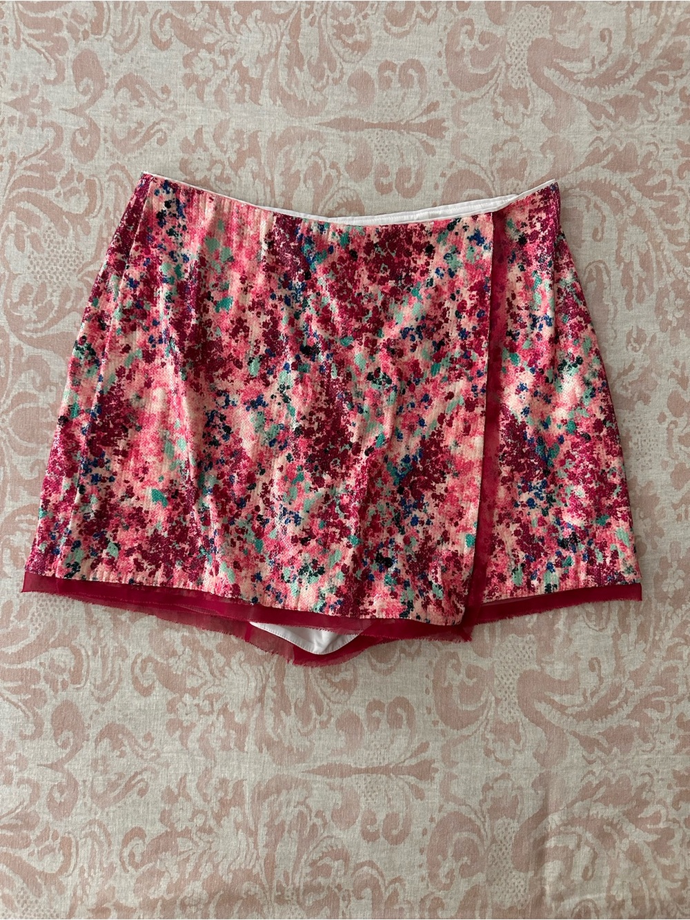 NWT Rachel Zoe Sequin Mini Skort Shorts in Pink Size 10